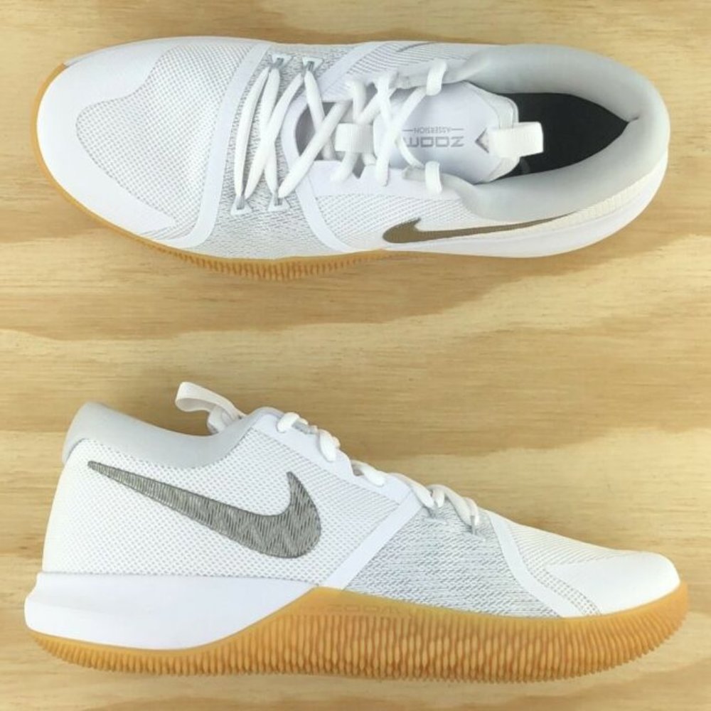 NEW Nike Zoom Assersion Triple White Chrome Shoes